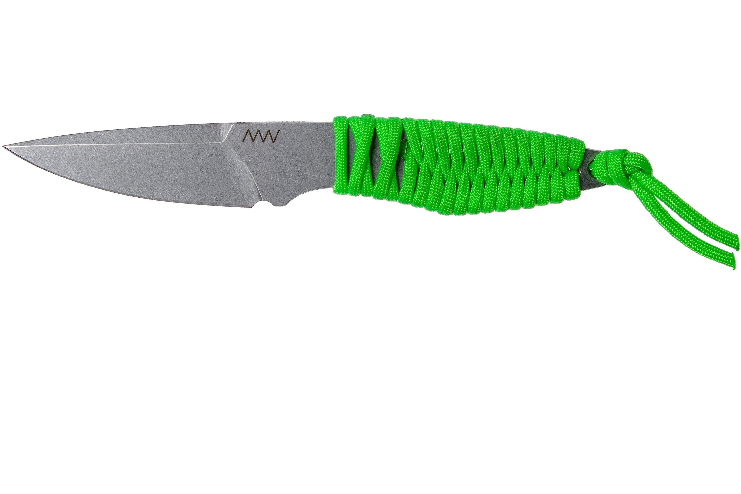 ANV P100 Sleipner, Neon Green Paracord, ANVP100009, Black Kydex Sheath