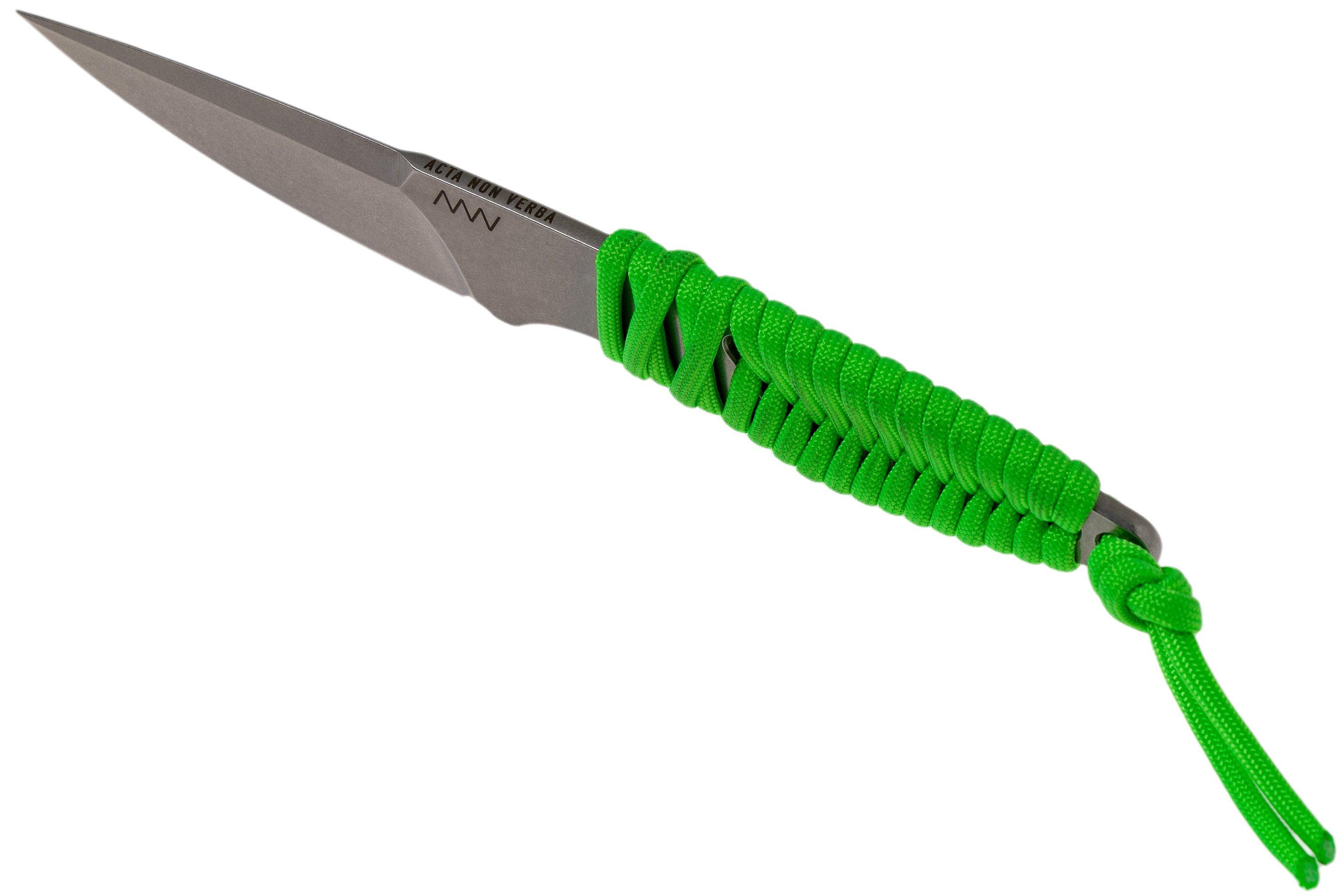 ANV P100 Sleipner, Neon Green Paracord, ANVP100009, Black Kydex Sheath
