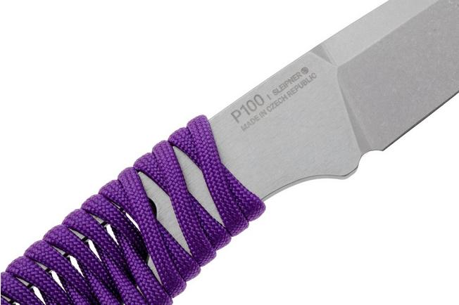 Afbeelding voor ANV P100 Sleipner, Purple Paracord P100-011, Black Kydex Sheath, nekmes