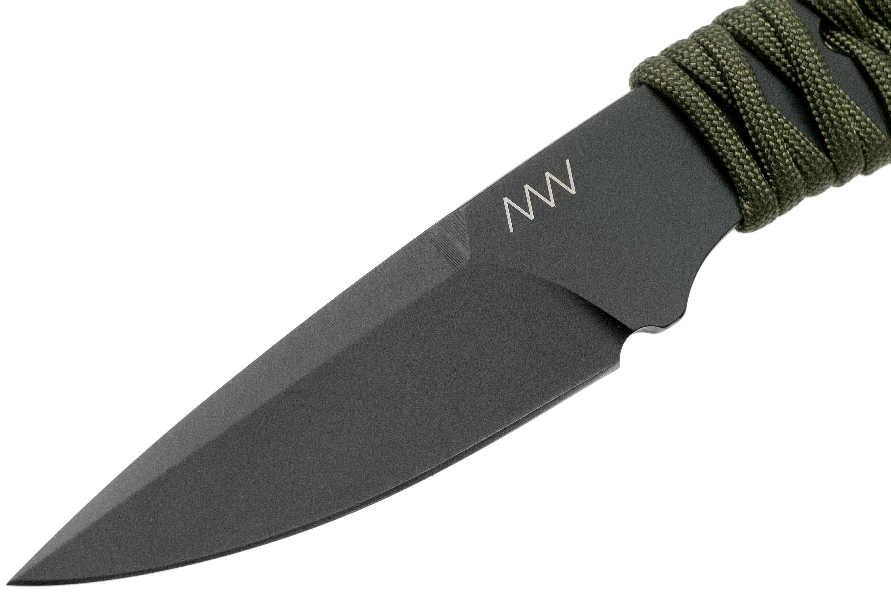 ANV P100 DLC N690, OD Green Paracord P100017, Black Kydex Sheath