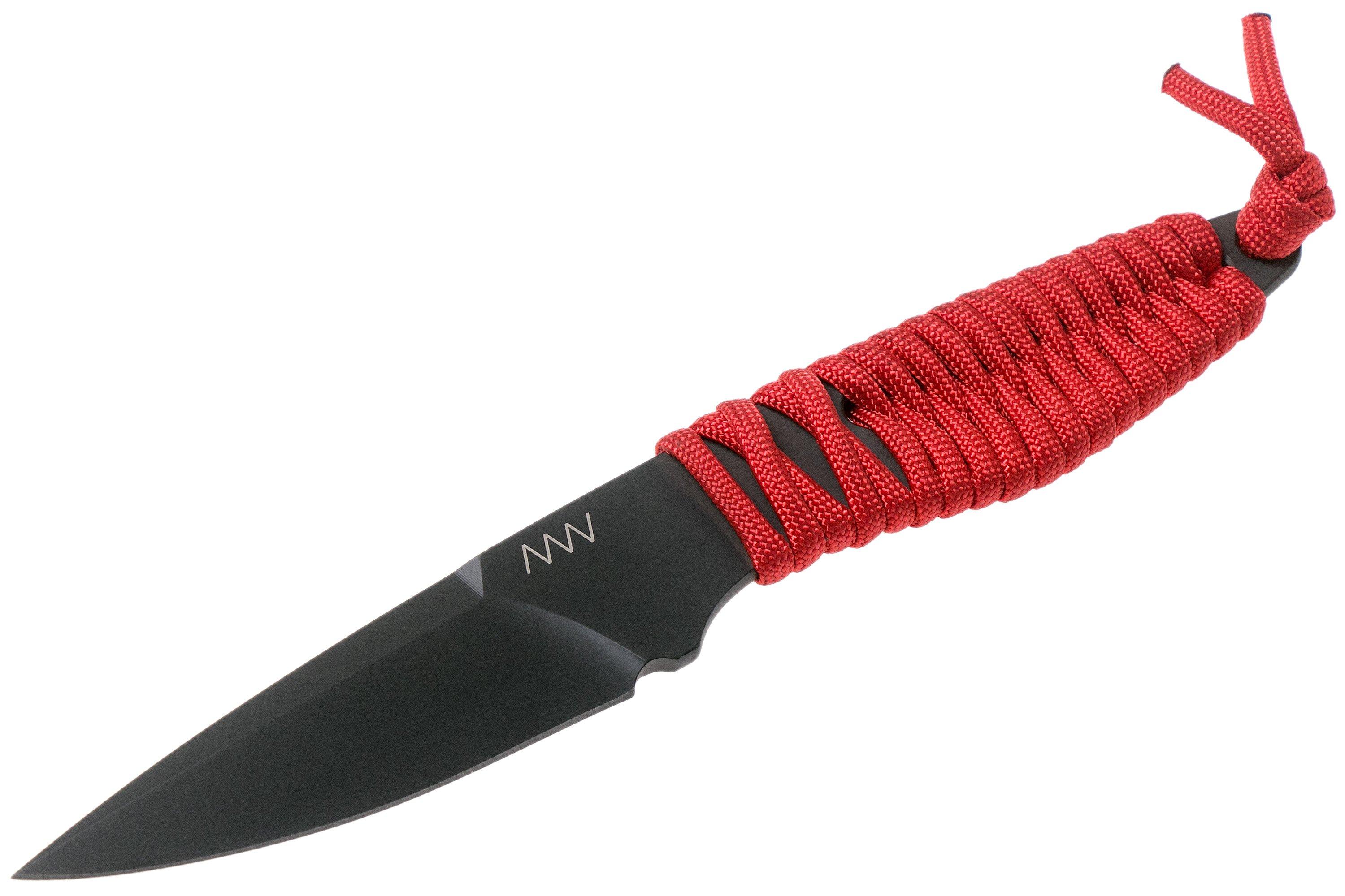ANV P100 N690, Cerakote, Red Paracord, ANVP100019, Black Kydex Sheath