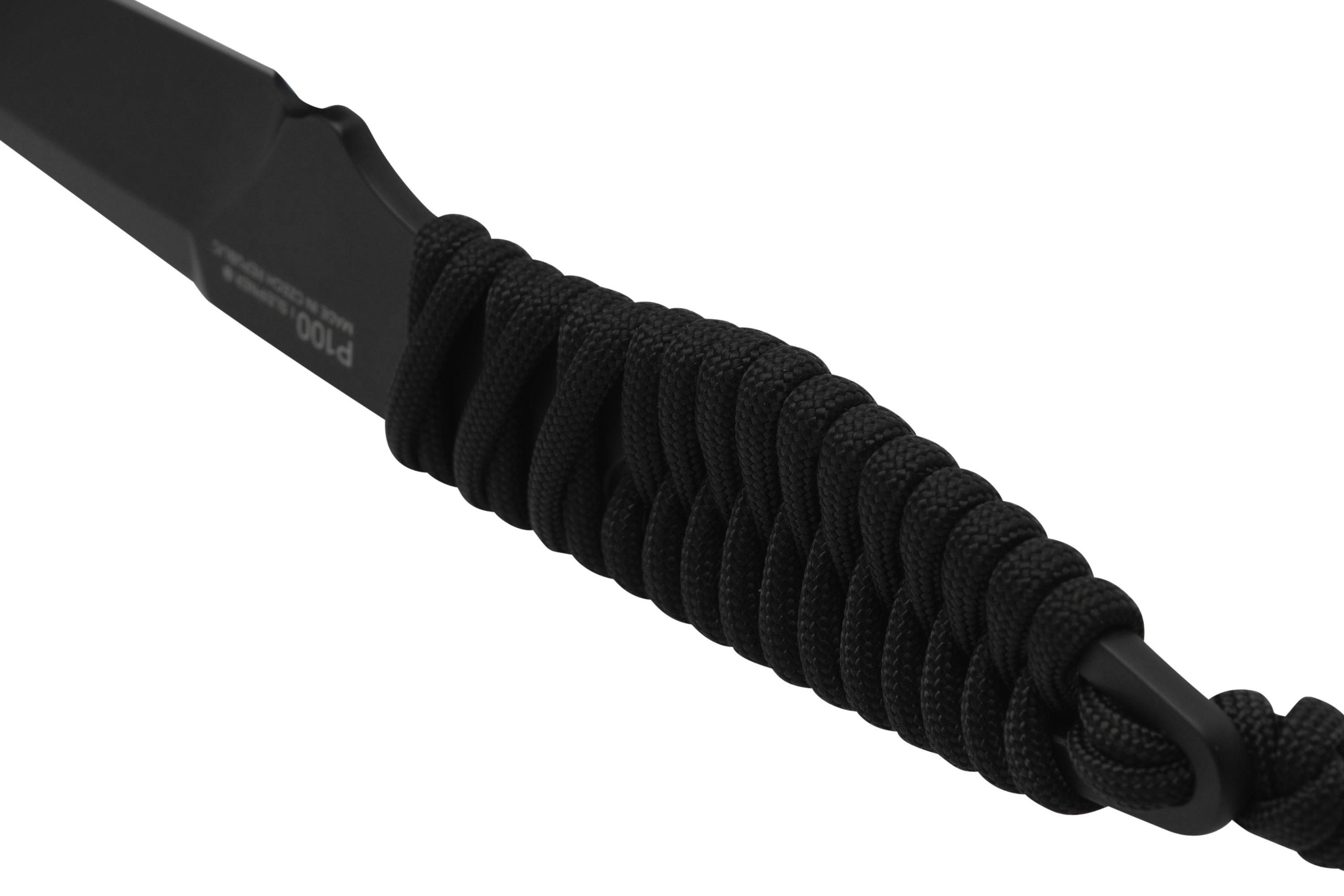 ANV Knives P100 Sleipner Cerakote, Black Paracord, P100-037, Black