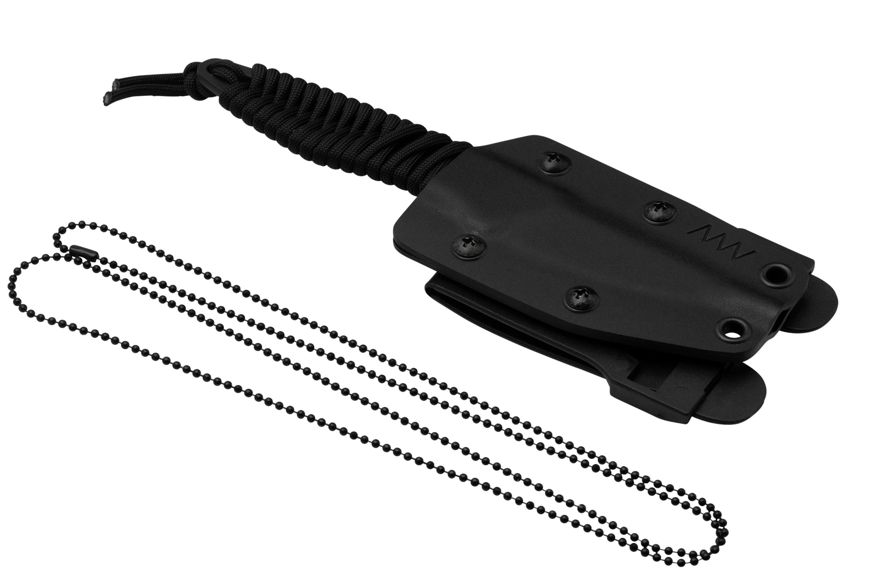 ANV Knives P100 Sleipner Cerakote, Black Paracord, P100037, Black