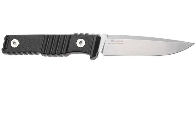 Image for ANV P150, P150-001, Stonewashed Sleipner, Black GRN, fixed knife, Petr Janda design