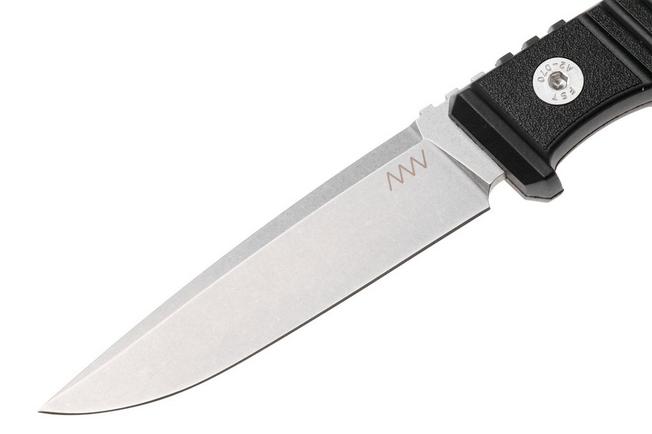 Image for ANV P150, P150-001, Stonewashed Sleipner, Black GRN, fixed knife, Petr Janda design