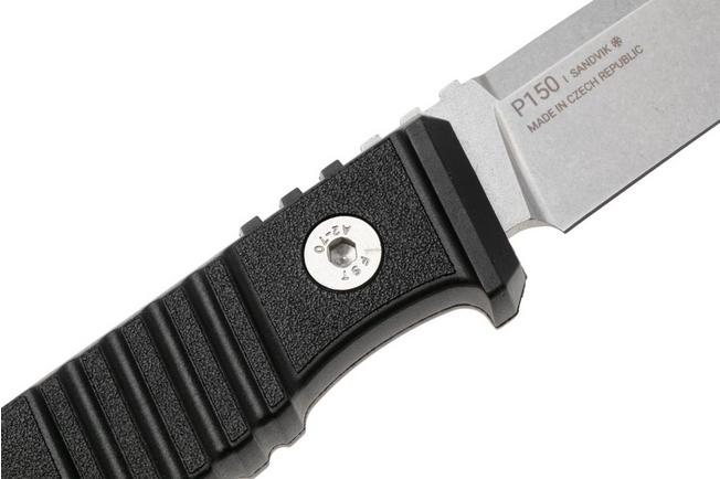 Image for ANV P150, P150-001, Stonewashed Sleipner, Black GRN, fixed knife, Petr Janda design