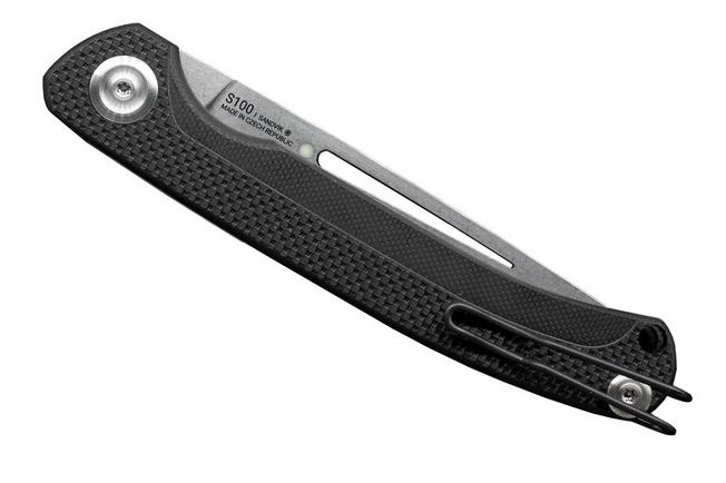 Bild für ANV S100 Stonewashed 12C27, Black G10, Slipjoint Taschenmesser