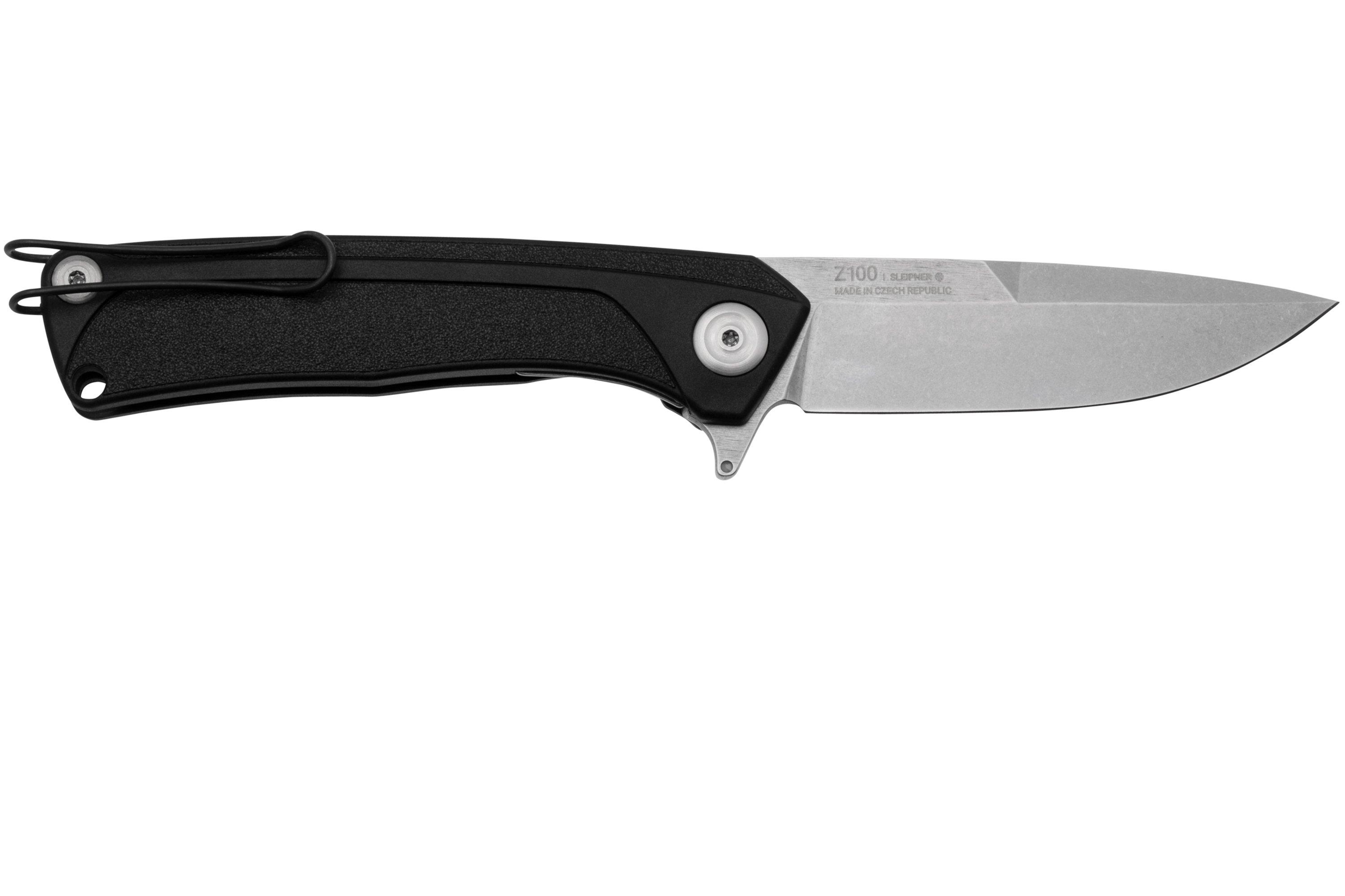 Anv Knives Z100 Bb Vz100-051 Stonewashed Sleipner, Black Grn, Pocket 