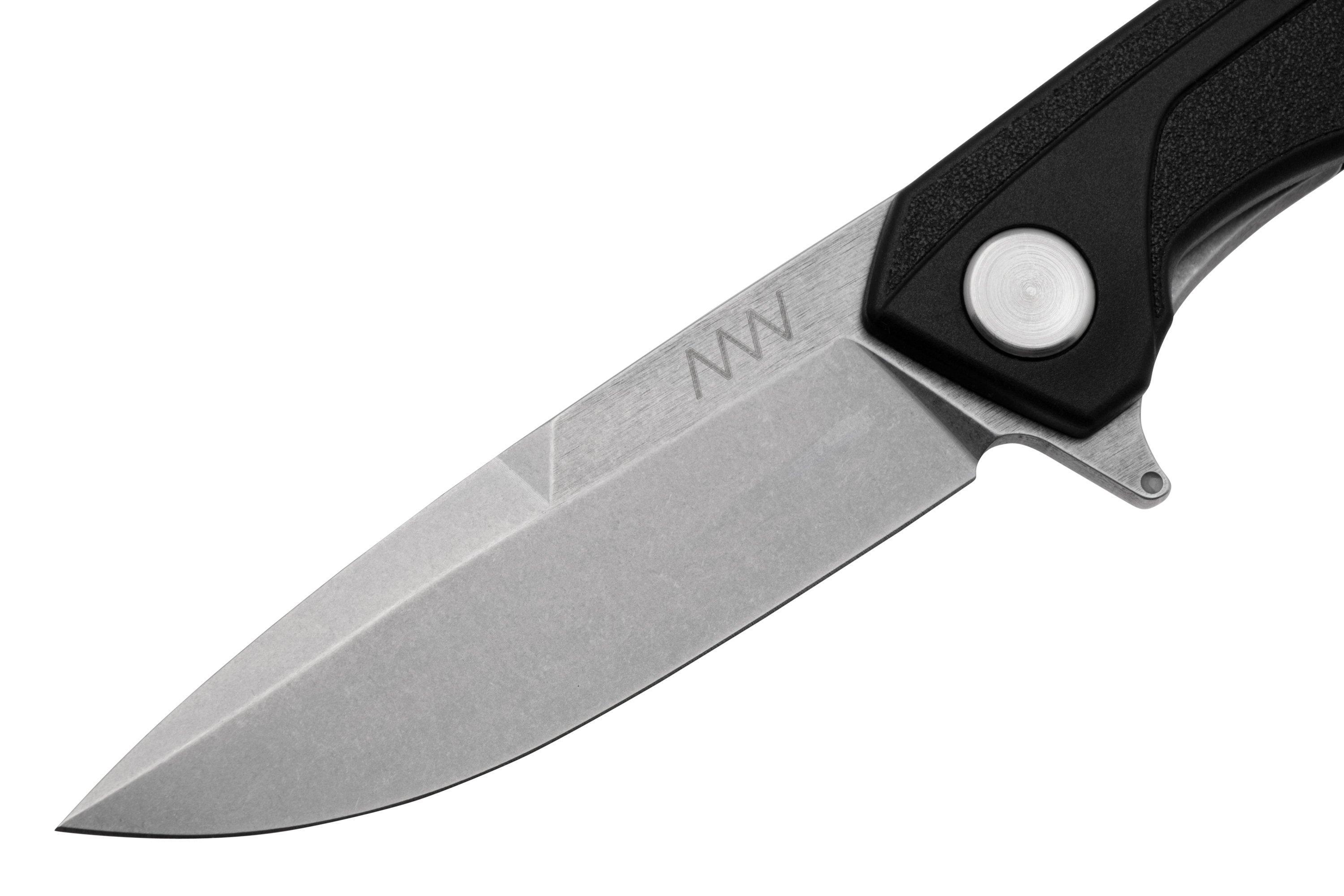 ANV Knives Z100 BB VZ100-051 Stonewashed Sleipner, Black GRN, pocket ...