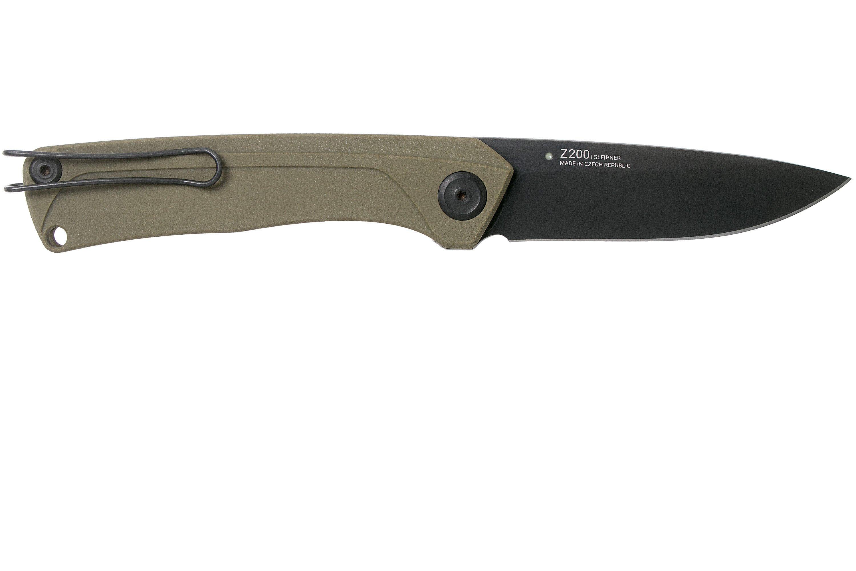 ANV Z200 Sleipner, DLC, Linerlock, G10, Olive, Z200-021 pocket knife ...
