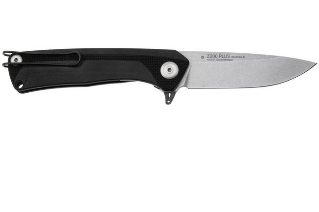 Afbeelding voor ANV Z200 PLUS-001, Stonewashed Sleipner, Black G10 zakmes
