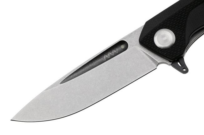 Afbeelding voor ANV Z200 PLUS-001, Stonewashed Sleipner, Black G10 zakmes
