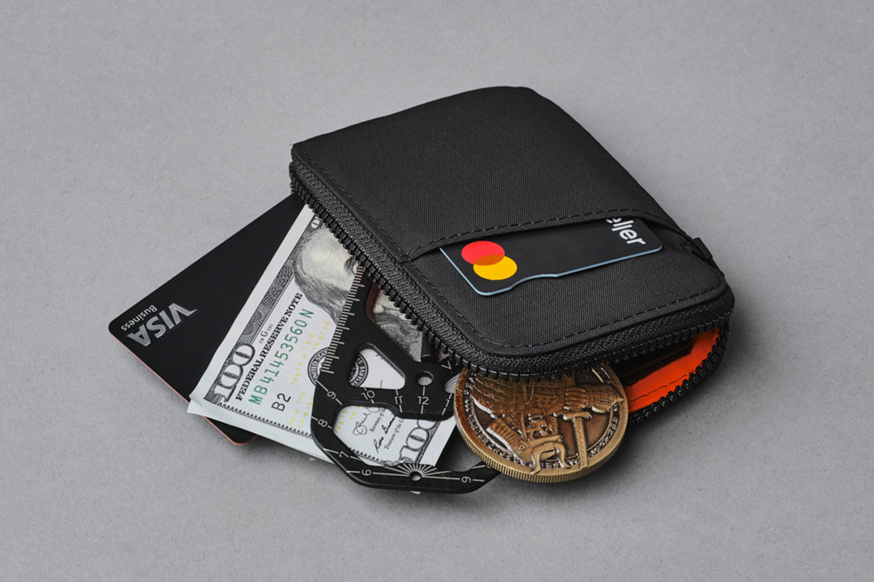 ALPAKA Custodia per carte con cerniera, portafoglio per carte e portamonete