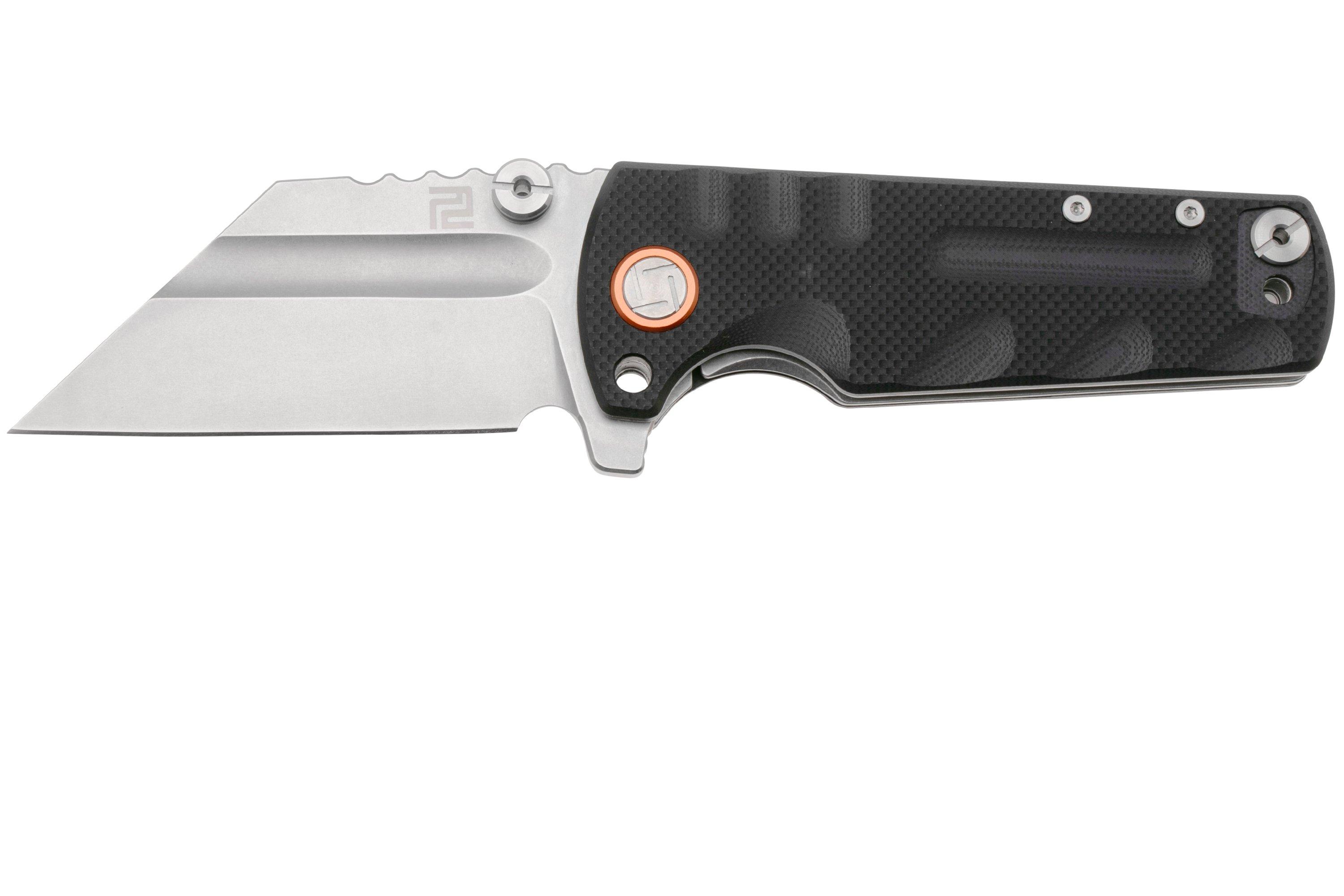 Artisan Cutlery Proponent 1820P-BKF, Stonewashed D2, Black G10 couteau ...