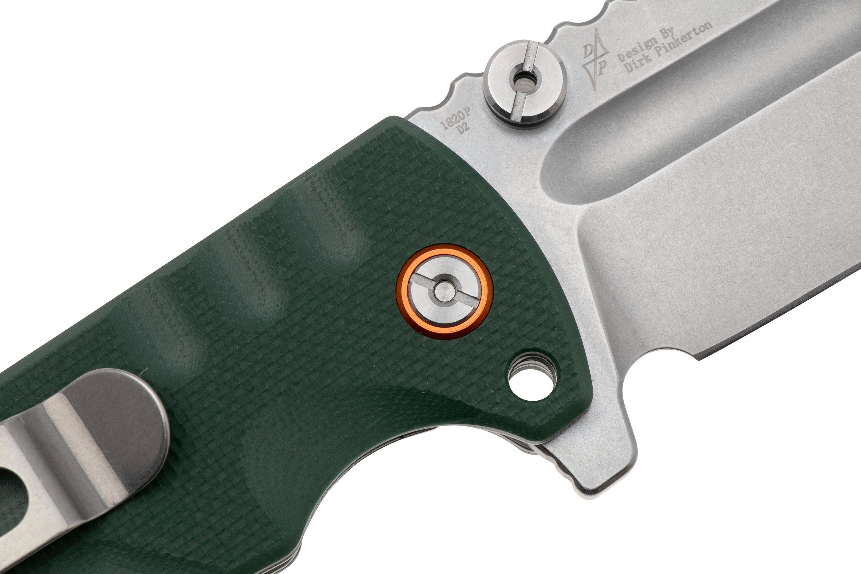 Artisan Cutlery Proponent 1820P-GNF, Stonewashed D2, Green G10 couteau ...