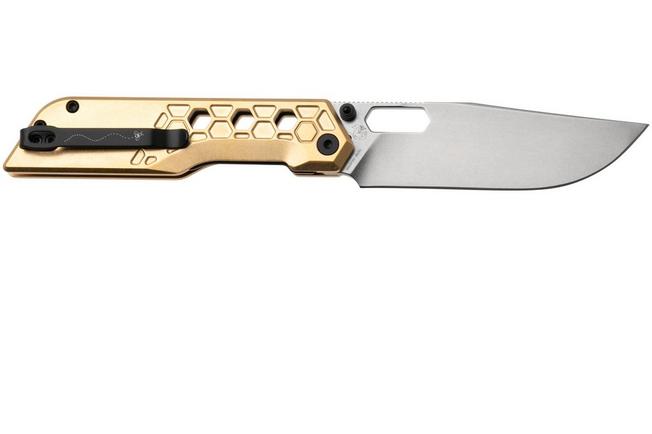 Afbeelding voor Artisan Cutlery Beest 1878P-BR, Stonewashed AR-RPM9, Brass zakmes