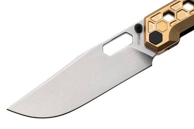 Afbeelding voor Artisan Cutlery Beest 1878P-BR, Stonewashed AR-RPM9, Brass zakmes