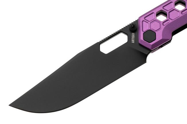 Afbeelding voor Artisan Cutlery Beest 1878P-BVT Black PVD AR-RPM9, Purple Aluminum zakmes