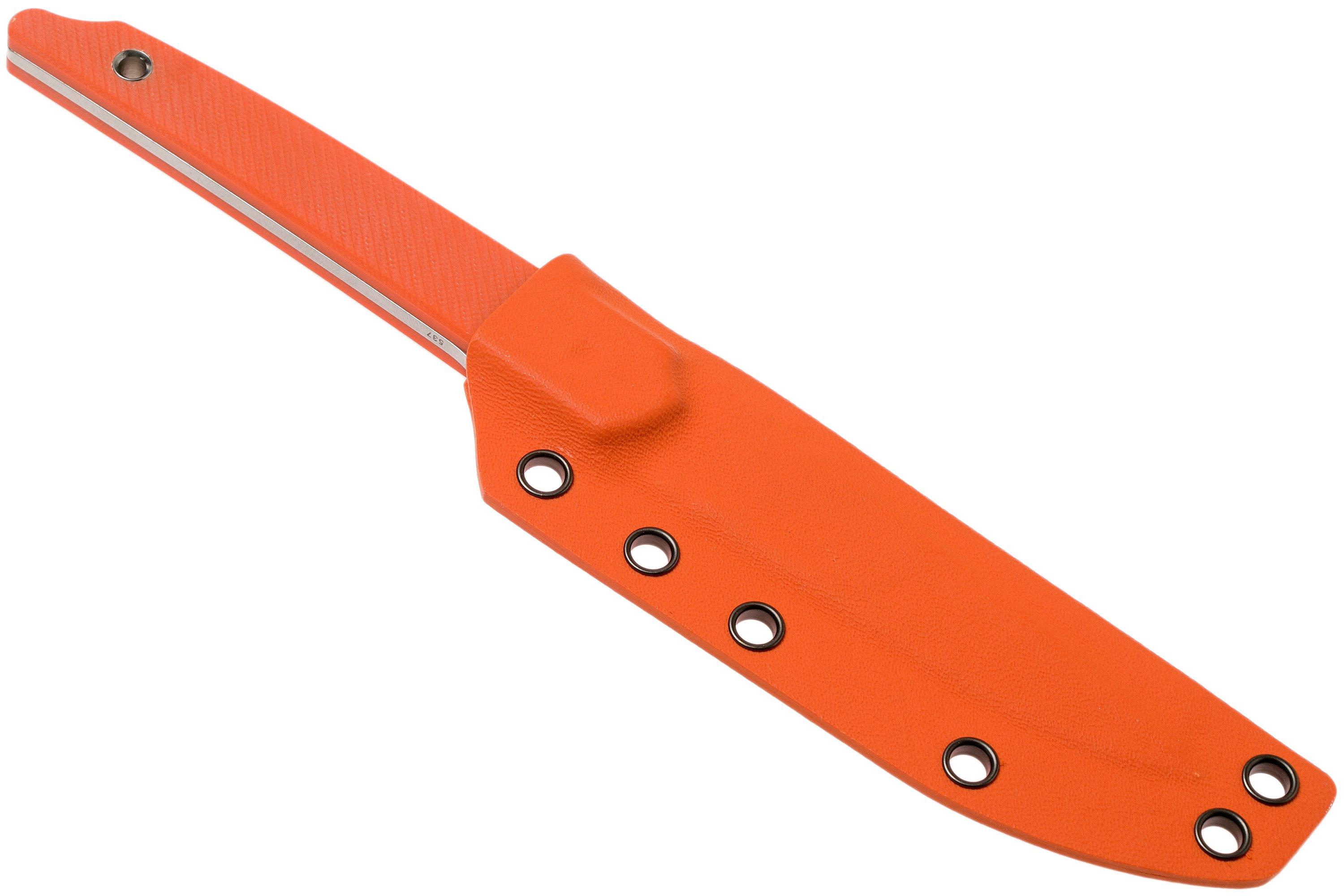 Amare Knives Pocket Peak Fixed, stonewash orange G10, fixed knife