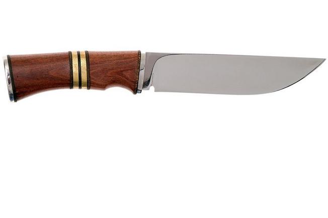 Autine Hunting Knife, Rosewood, mirror polish D2, RH sheath, hunting knife