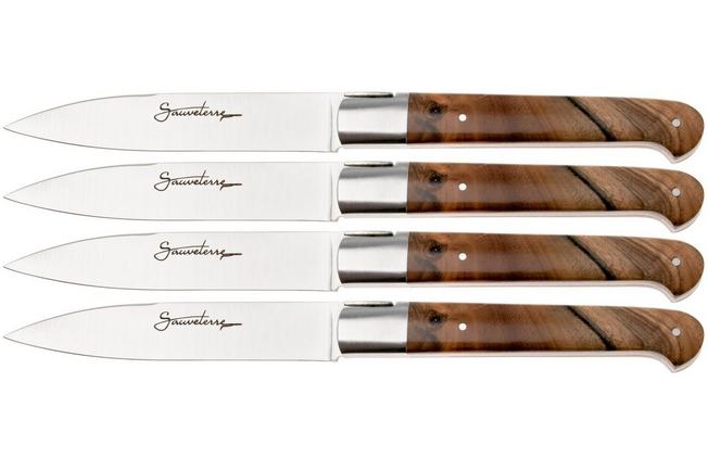 Afbeelding voor Laguiole en Aubrac Sauveterre 4S1C11NOI, Walnut, 4-delige steakmessenset