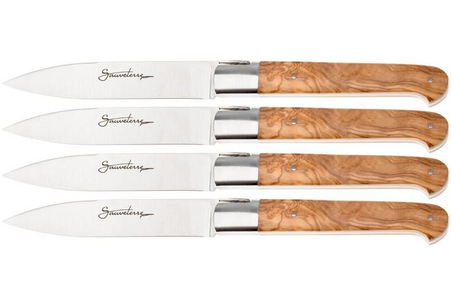 Afbeelding voor Laguiole en Aubrac Sauveterre 4S1C11OLI, Olive Wood, 4-delige steakmessenset