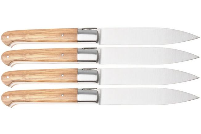 Afbeelding voor Laguiole en Aubrac Sauveterre 4S1C11OLI, Olive Wood, 4-delige steakmessenset