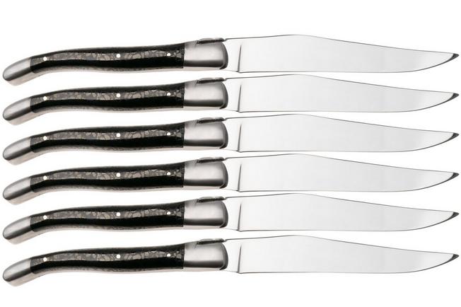 Afbeelding voor Laguiole en Aubrac 62C12CHAIH Sandvik 12C27, Ebony Wood, 6-delige steakmesset