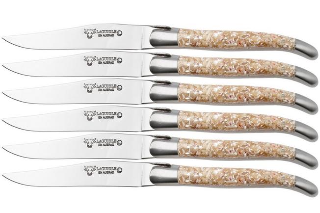 Afbeelding voor Laguiole en Aubrac 62C12CQTIH Sandvik 12C27, Trocha, 6-delige steakmesset
