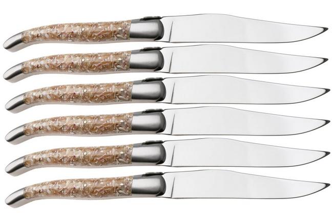 Afbeelding voor Laguiole en Aubrac 62C12CQTIH Sandvik 12C27, Trocha, 6-delige steakmesset