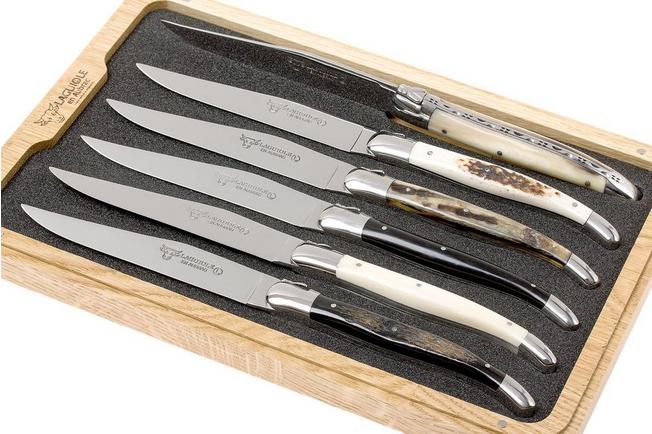 Laguiole en Aubrac set di coltelli da bistecca 6-pz corno misto, 62C99CKI