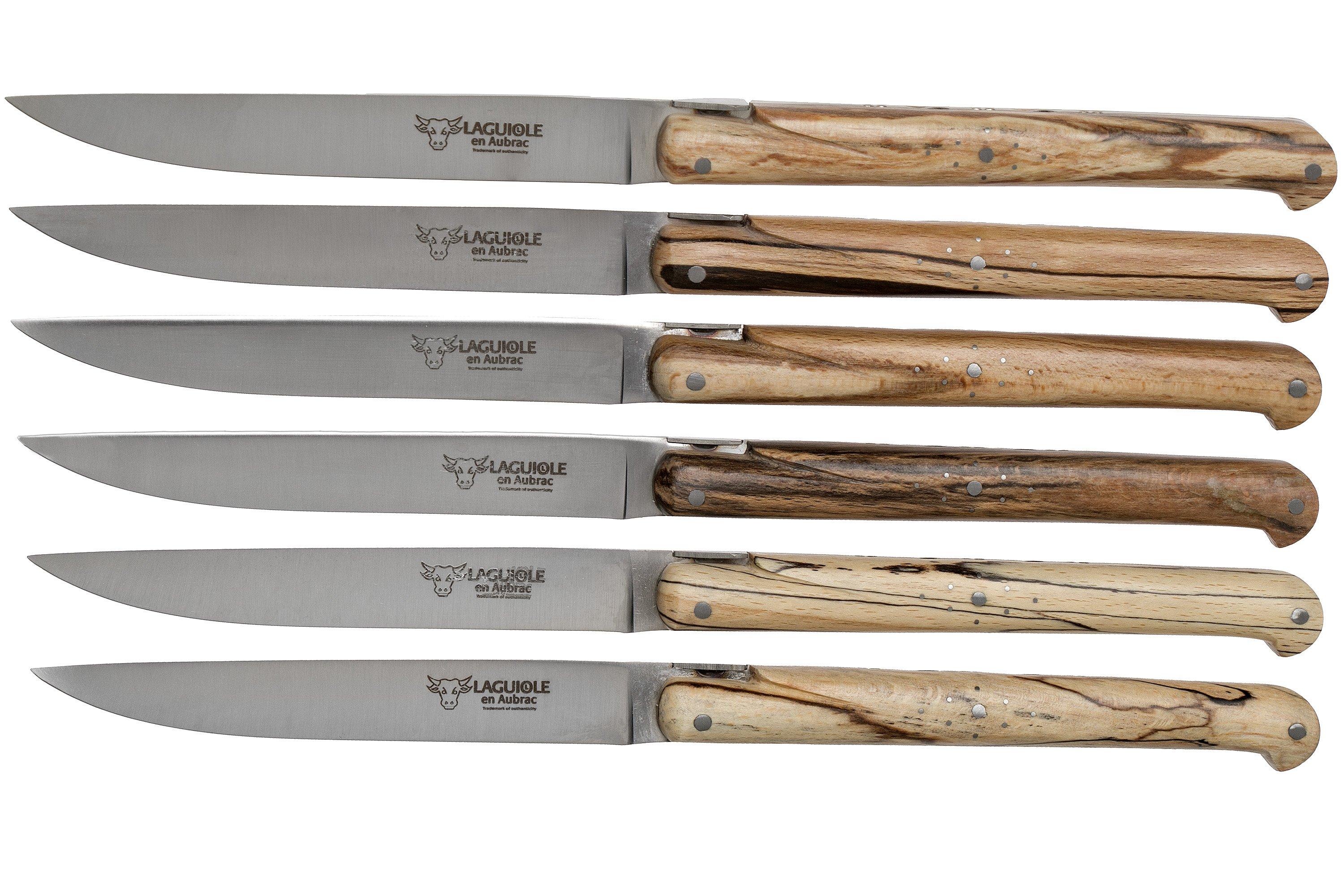 Laguiole en Aubrac Ancestral 6piece steak knife set beech wood