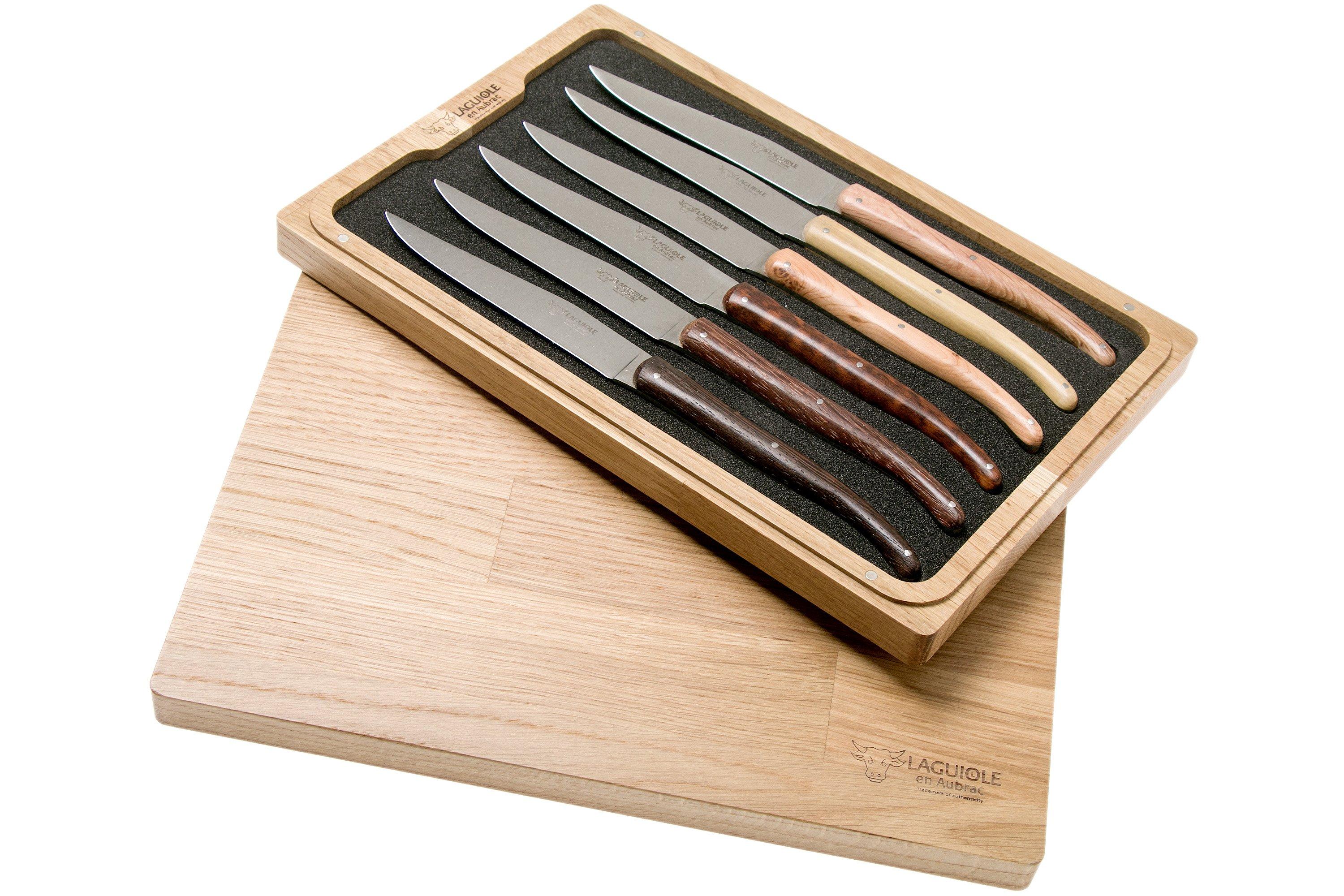 Laguiole en Aubrac Quotidien steak knife set 6piece French woods