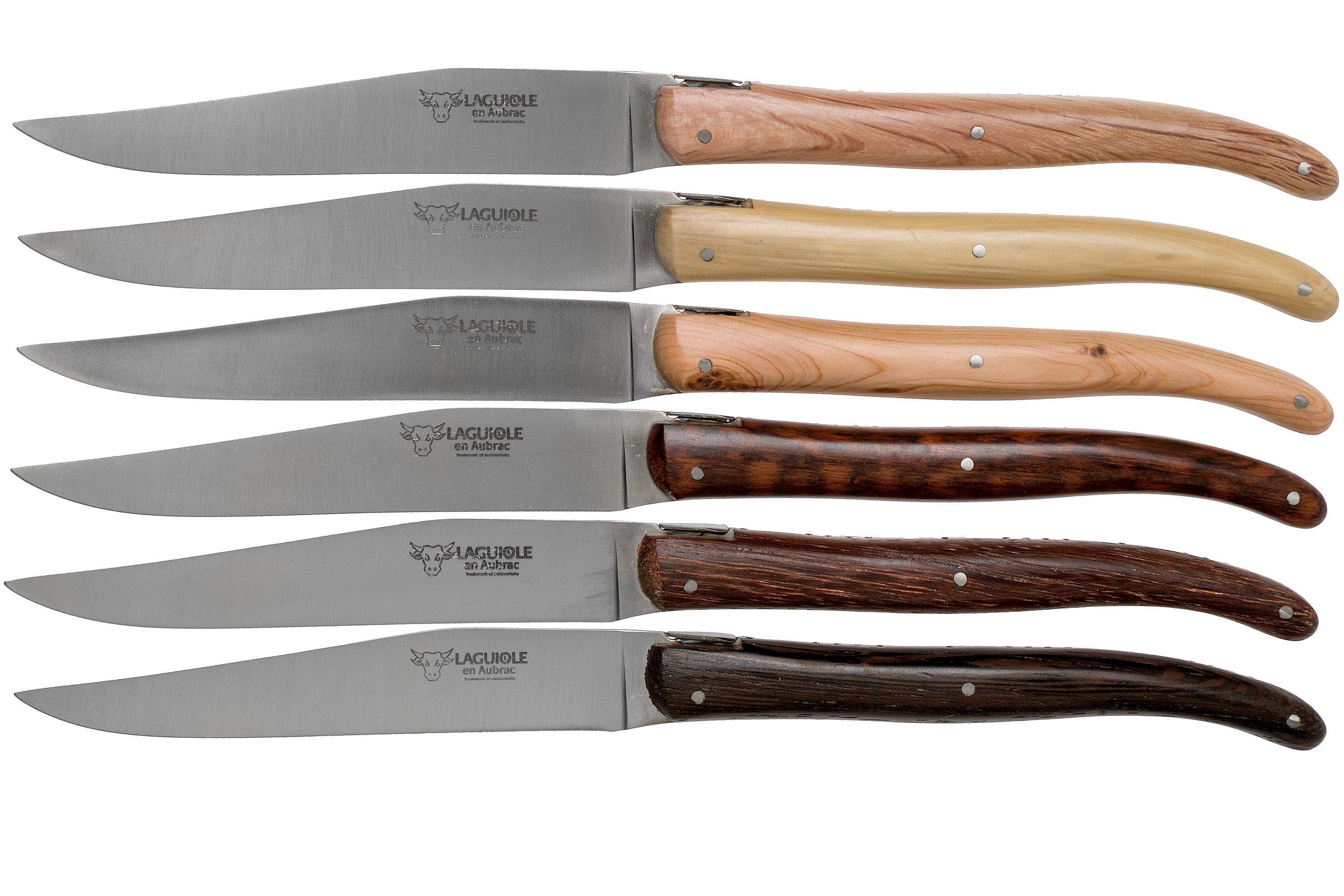 Laguiole en Aubrac Quotidien steak knife set 6piece French woods