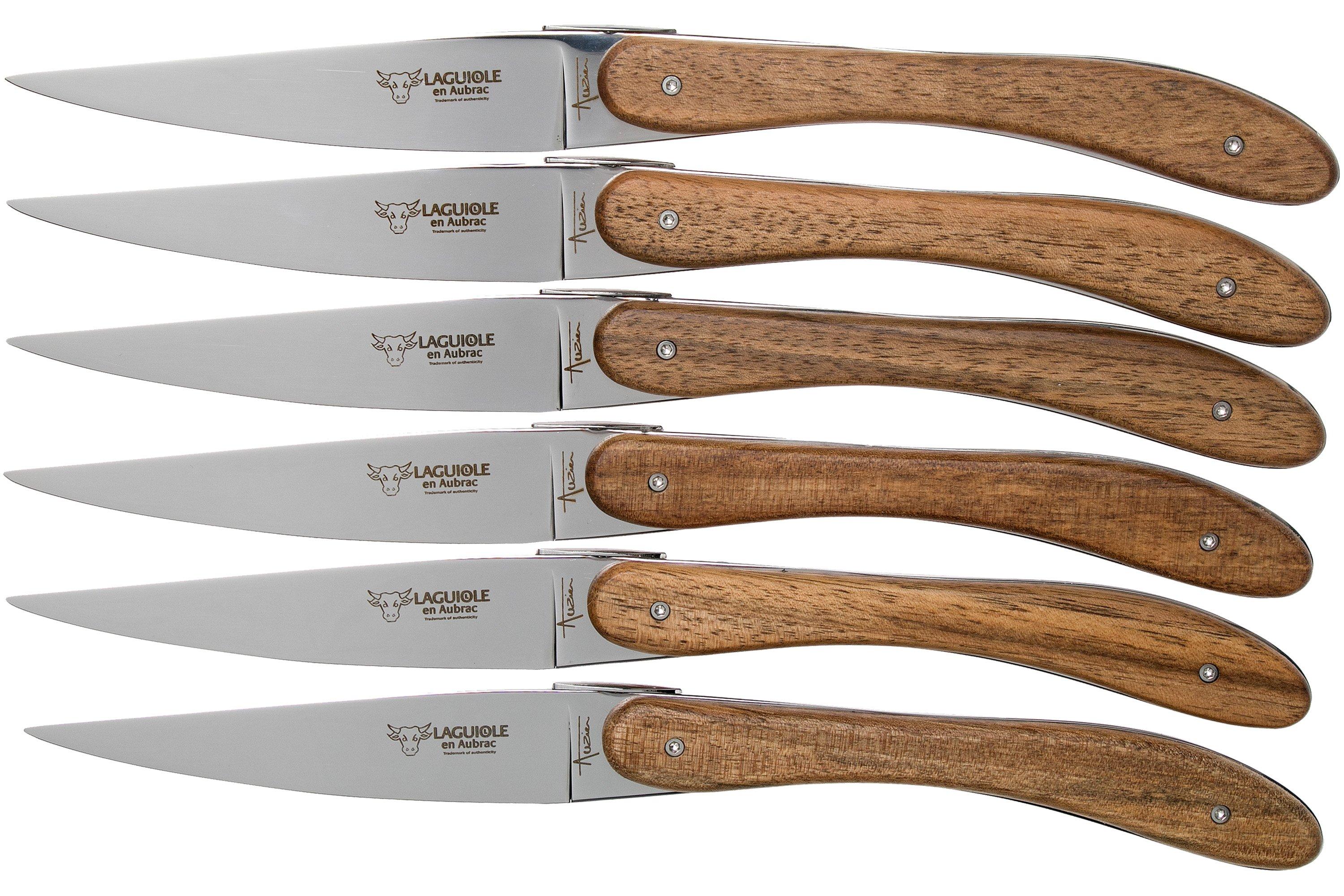Laguiole en Aubrac Ecir steak knife set 6piece walnut wood