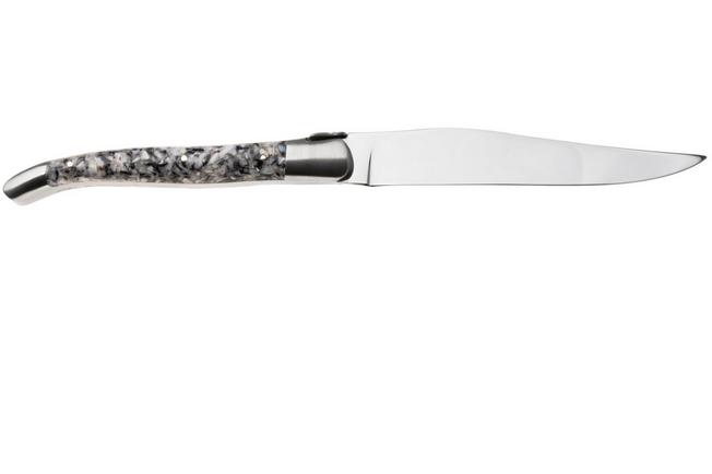 Afbeelding voor Laguiole en Aubrac Mixed Shells, Brushed Stainless Steel, 6-delige steakmessenset