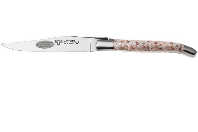 Afbeelding voor Laguiole en Aubrac Mixed Shells, Brushed Stainless Steel, 6-delige steakmessenset