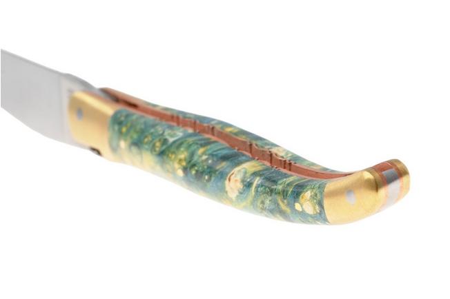 Afbeelding voor Laguiole en Aubrac Bijou AU05UP, Elderberry Burl, Copper Plates, zakmes, 12 cm
