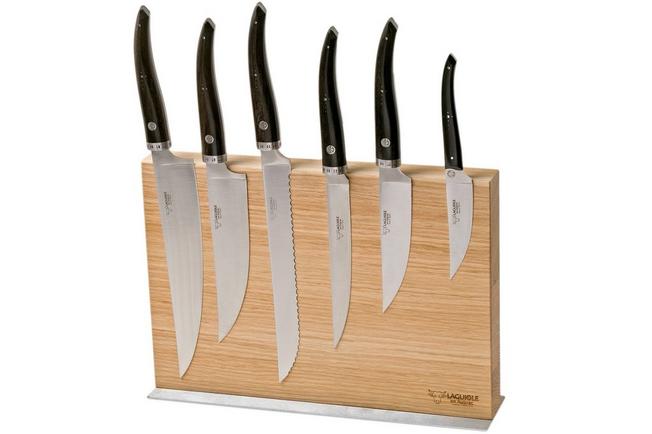 Laguiole Kitchen Knives Set of 5 with Magnetic Block