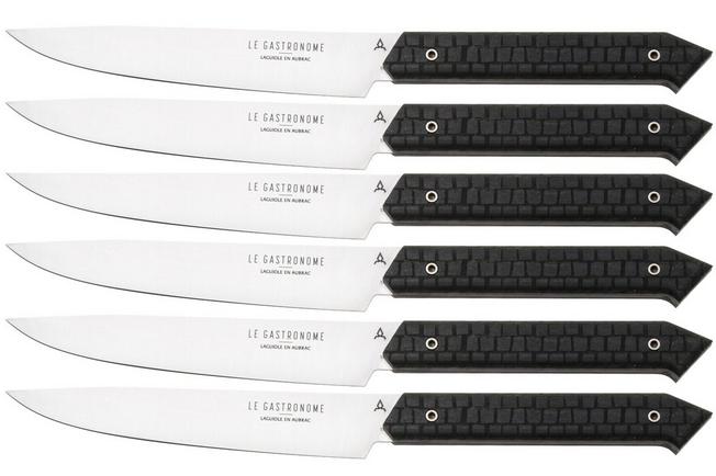 Afbeelding voor Laguiole en Aubrac Gastronome getextureerd PaperStone, 6-delige steakmessenset