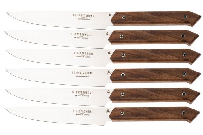 Afbeelding voor Laguiole en Aubrac Gastronome walnoothout, 6-delige steakmessenset
