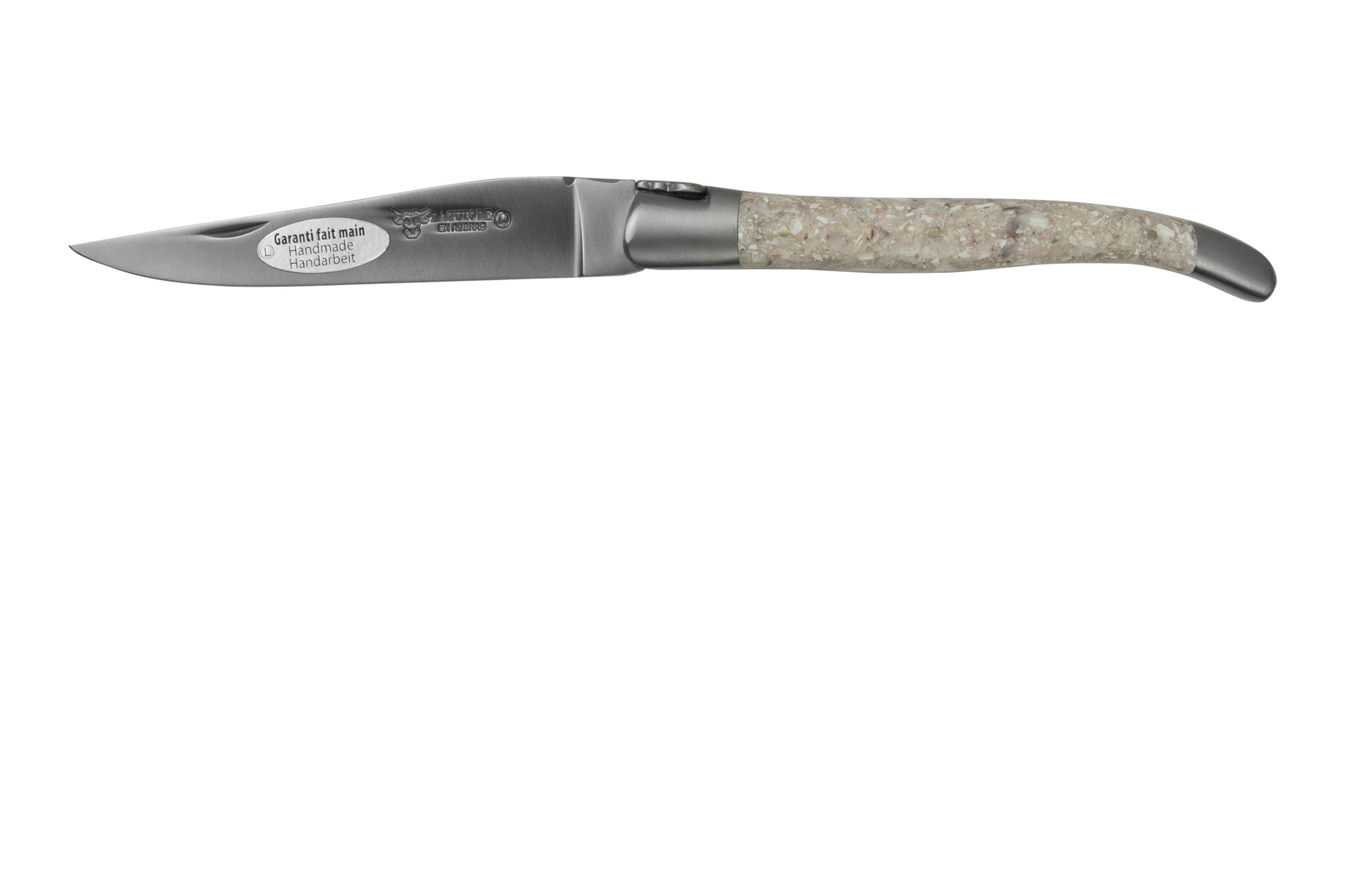 Laguiole en Aubrac Oyster L0212CQH clamshell, matt, laguiole pocket