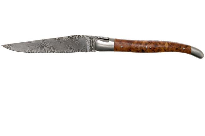 Couteau de poche Laguiole 12 cm TB corne blonde/Damas