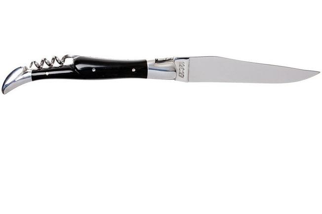 Laguiole en Aubrac 12 cm coltello da tasca con cavatappi, corno di bufalo