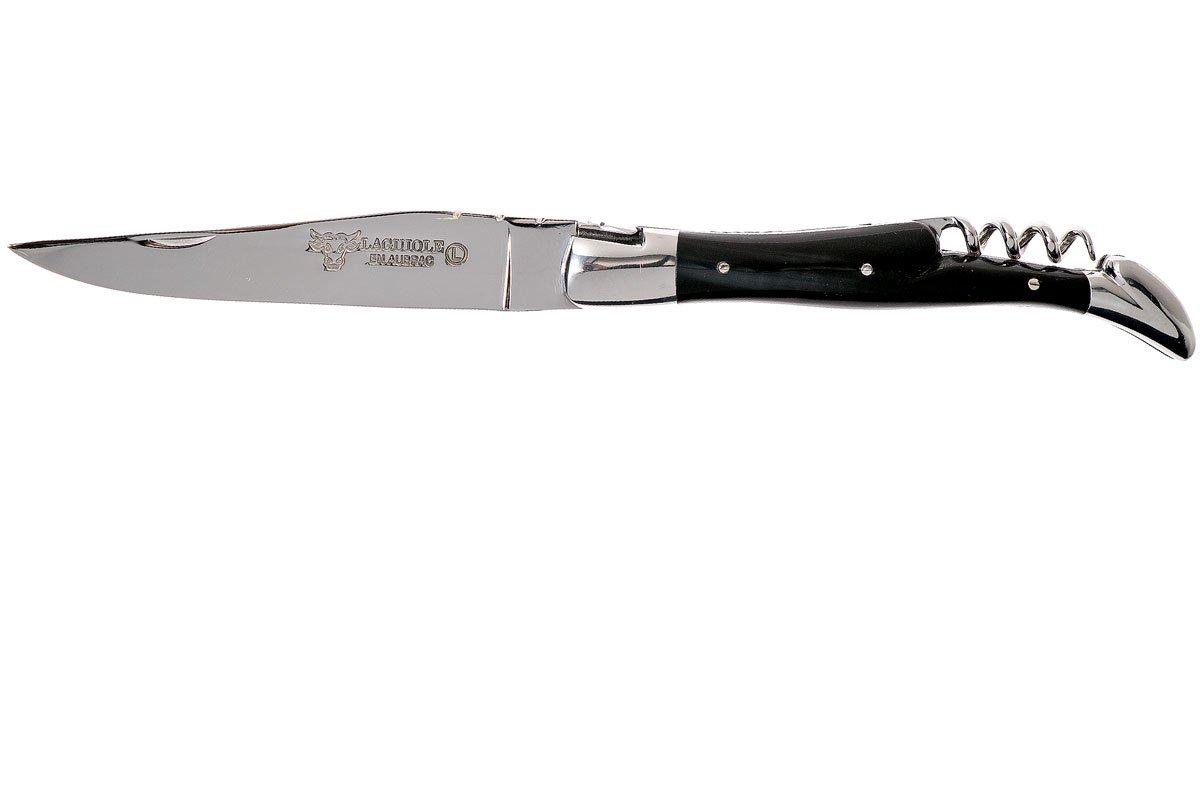 Laguiole en Aubrac 12 cm pocket knife with corkscrew horn, L0312CPI