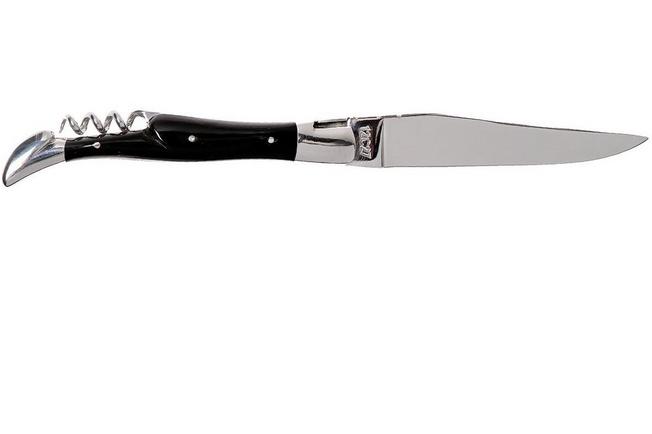 Couteau Laguiole Traditionnel 12 cm Guilloché avec Tire-Bouchon Phacochere