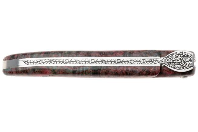 Afbeelding voor Laguiole en Aubrac Cosmos, Secret Garden Evergreen L0512UIHEVLSU, Sandvik 12C27, Tinted Elder Burl zakmes, 12 cm