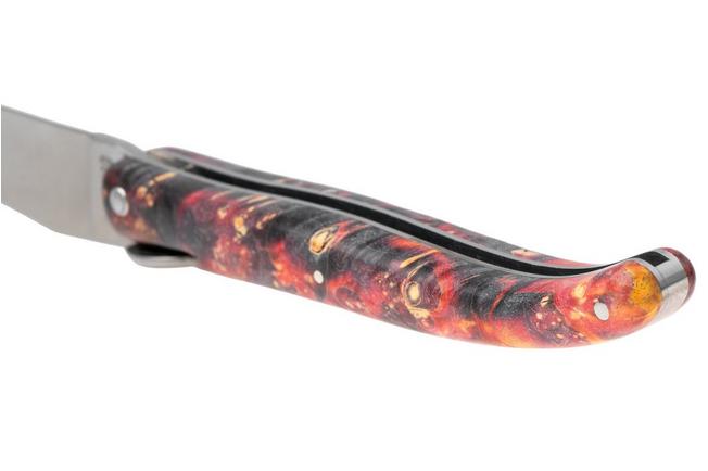 Afbeelding voor Laguiole en Aubrac Cosmos, Secret Garden Primrose L0512UIHPRLSU, Sandvik 12C27, Fire Elder Burl zakmes, 12 cm