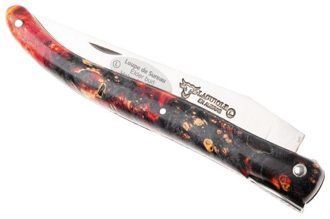Afbeelding voor Laguiole en Aubrac Cosmos, Secret Garden Primrose L0512UIHPRLSU, Sandvik 12C27, Fire Elder Burl zakmes, 12 cm
