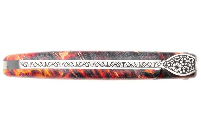 Afbeelding voor Laguiole en Aubrac Cosmos, Secret Garden Primrose L0512UIHPRLSU, Sandvik 12C27, Fire Elder Burl zakmes, 12 cm